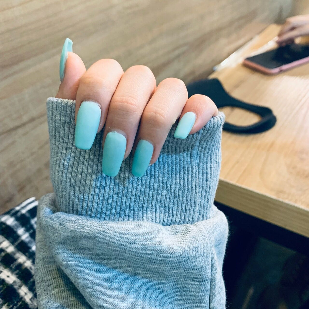 Matte Ballet short solid press-on nail collection