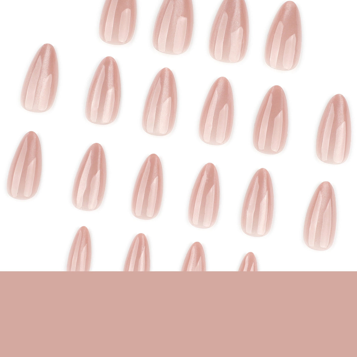 Milky Nude Gradient almond press-on nails