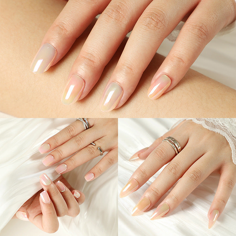 Aurora Edit iridescent press-on nails