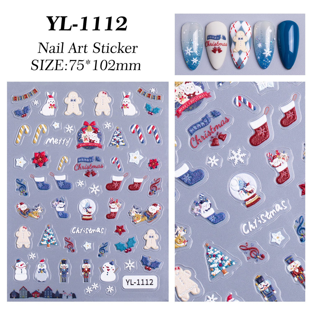 Snowman Holiday 5D nail stickers, alternate view 9