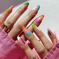 Color French medium-long press-on nails