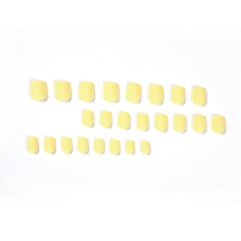 Macaron Yellow press-on nails