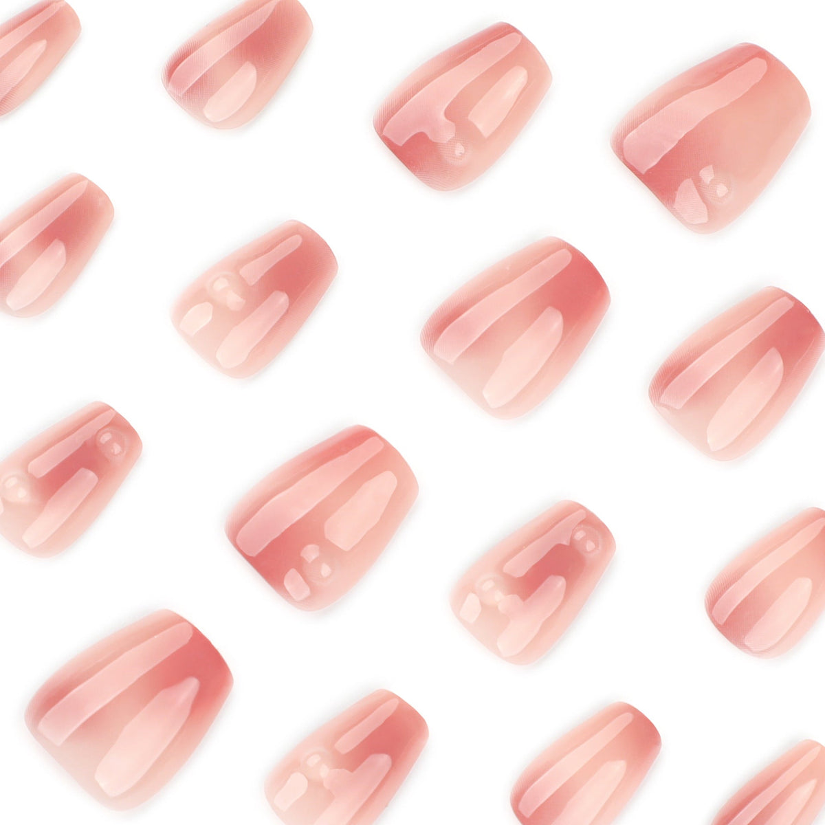 Neutral Nude Glow almond press-on nails