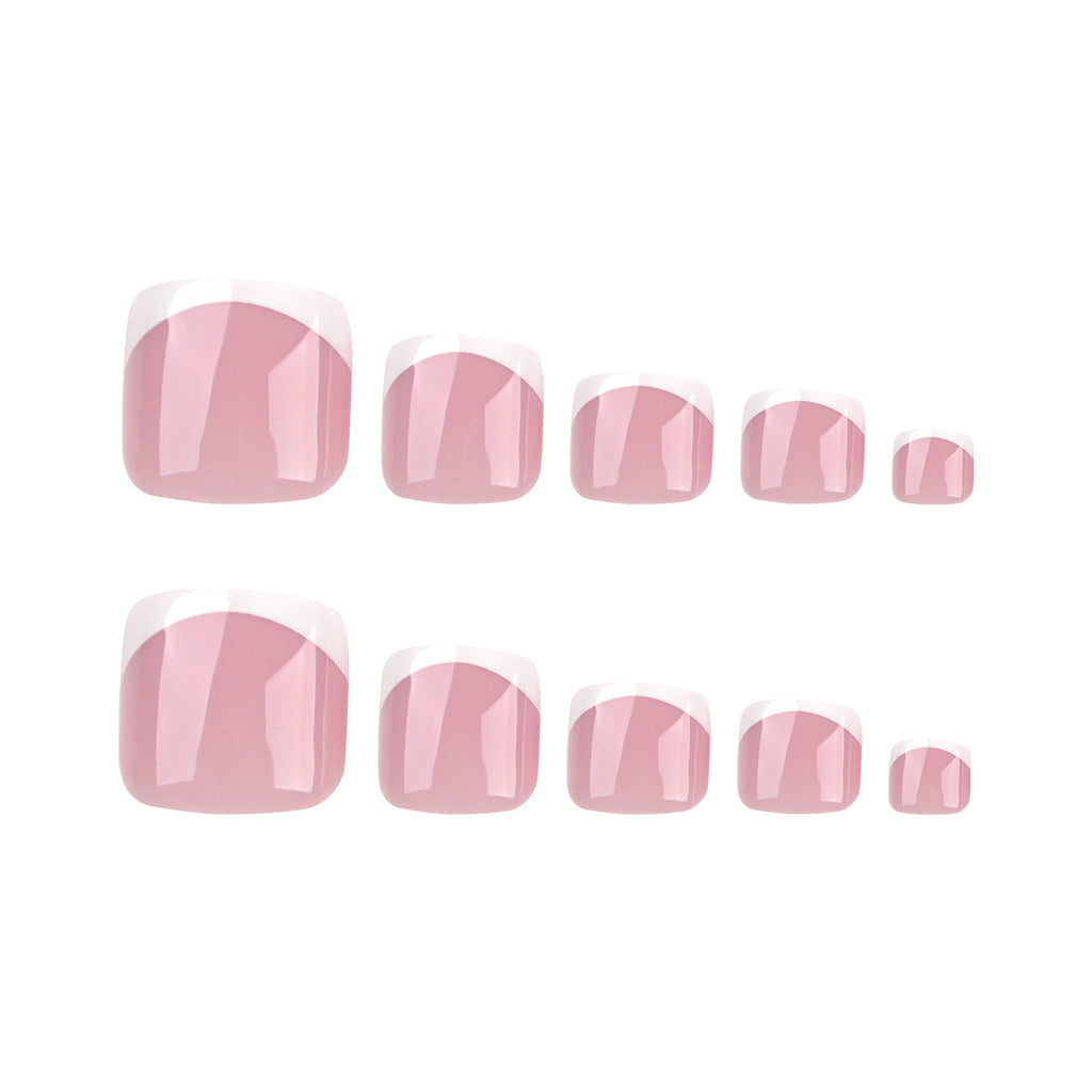 Classic Nude French press-on toenails