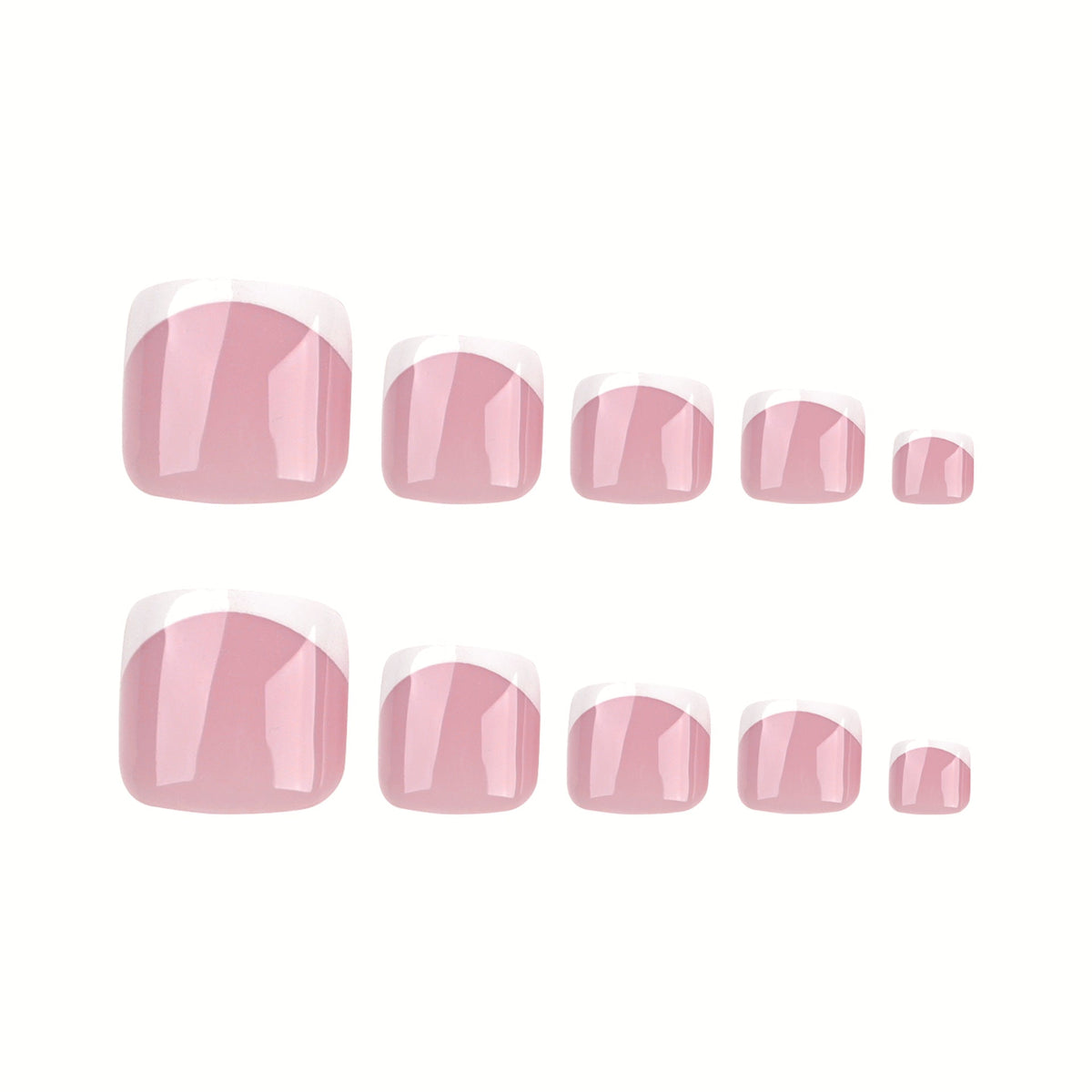 Classic Nude French press-on toenails