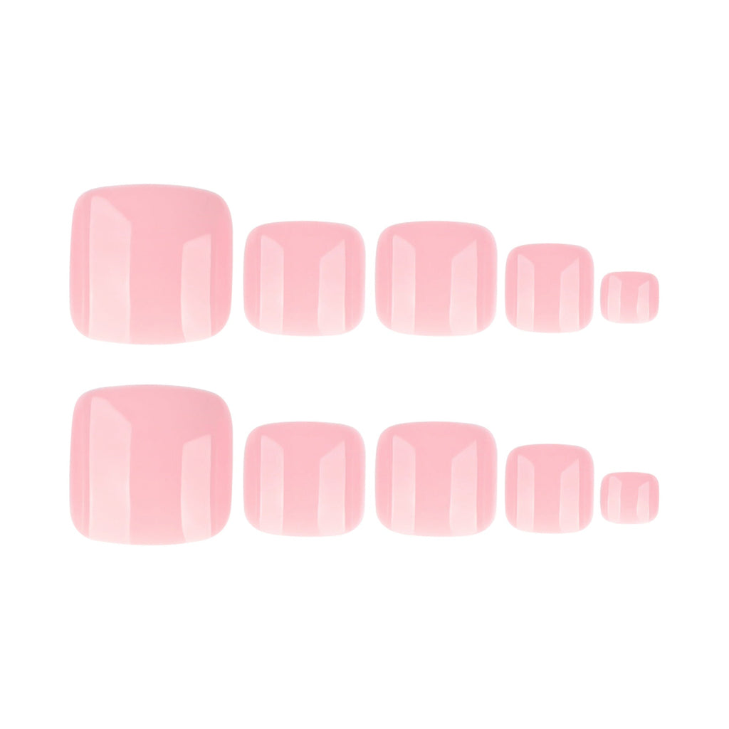 Blush Square Pedi press-on toenails