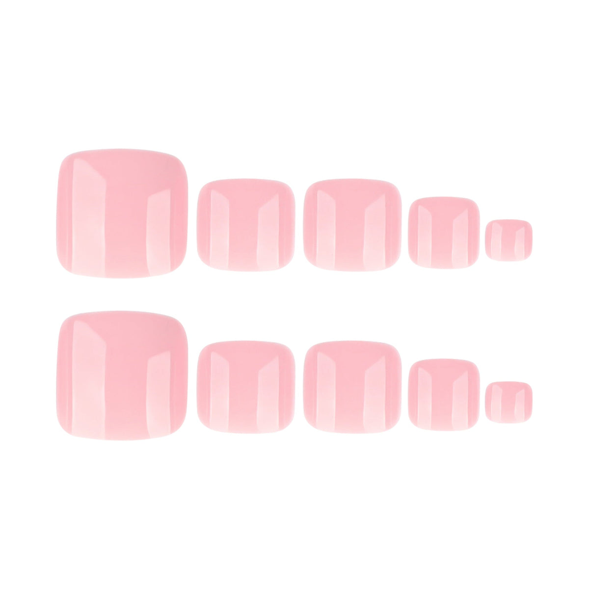 Blush Square Pedi press-on toenails