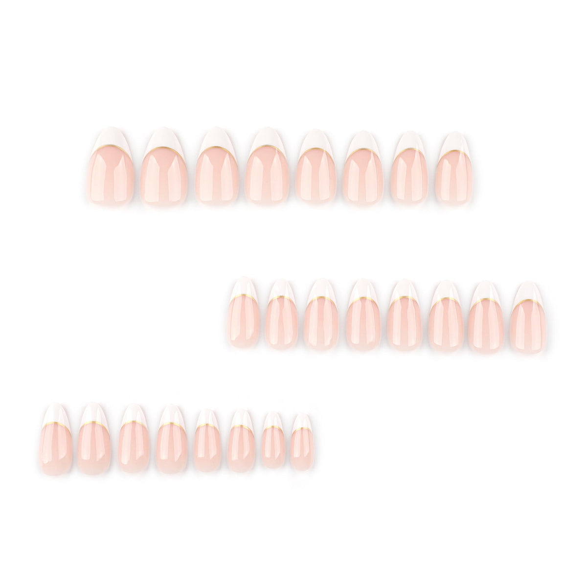 Gilded Curve French short almond press-on nails