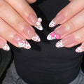 Sweet Leopard French short almond press-on nails