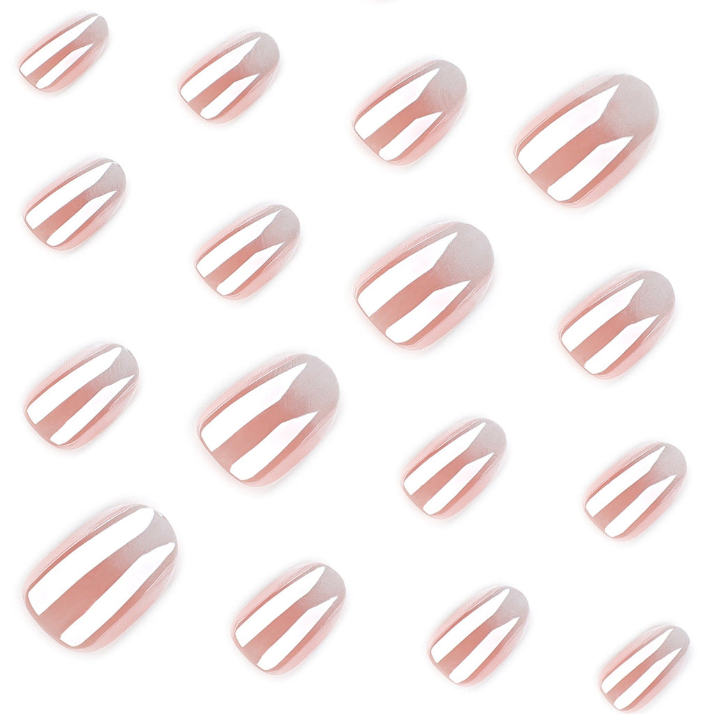 Soft Glow French gradient press-on nails