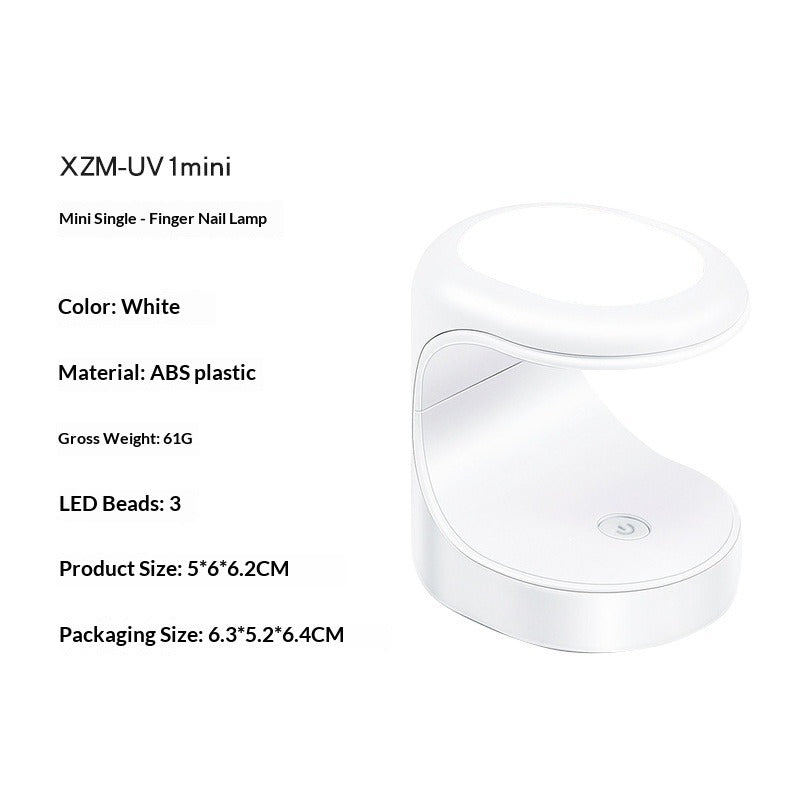Mini UV LED single-finger nail lamp