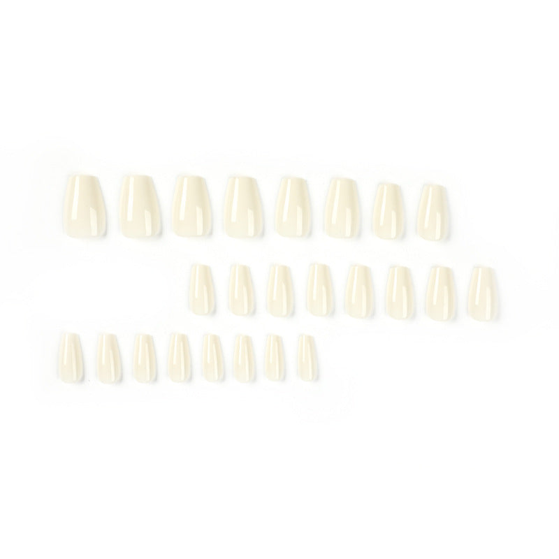 Milky White Ballet short press-on nails