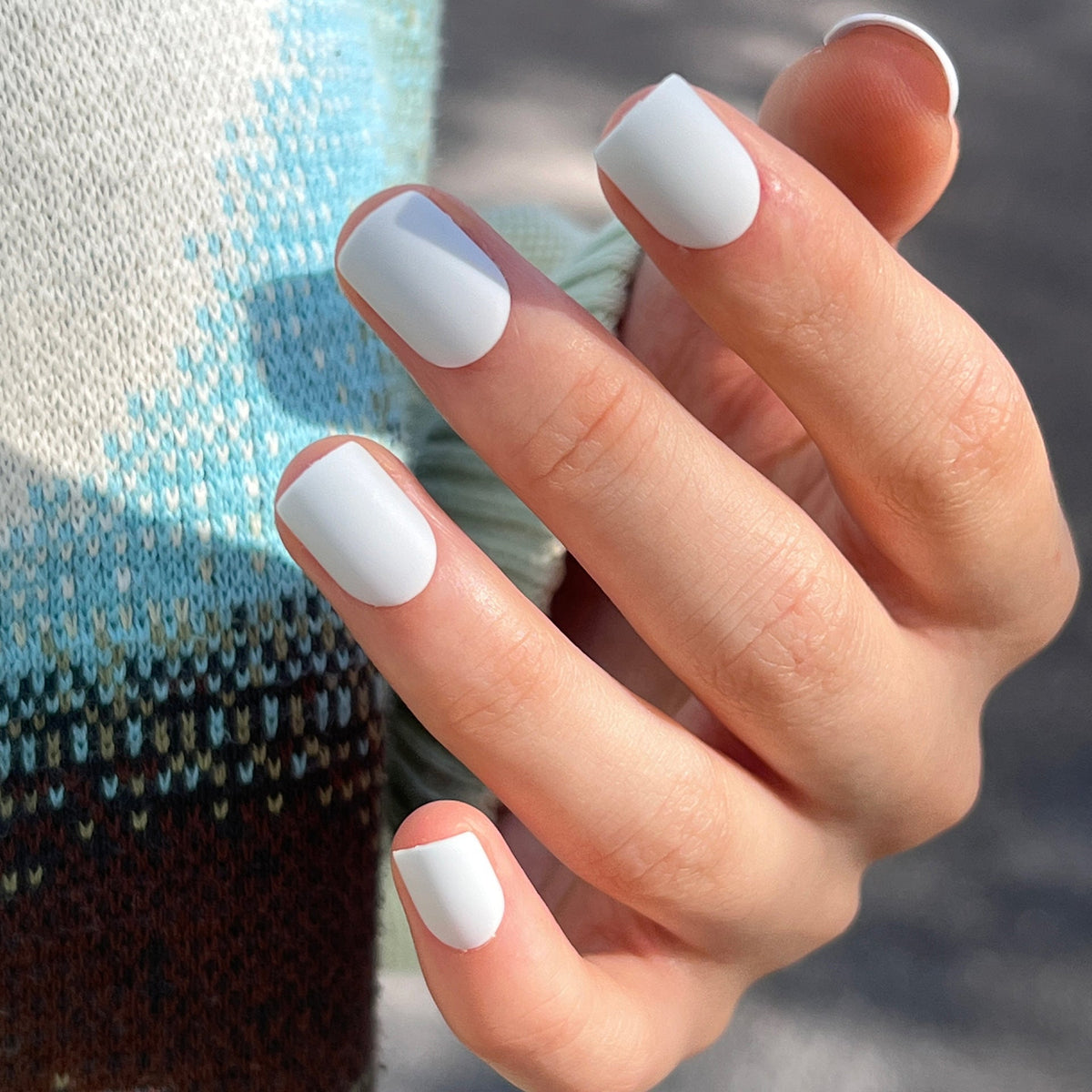 Frosted Solid Square press-on nail collection