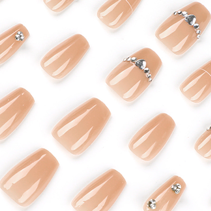Nude Crystal Line rhinestone press-on nails