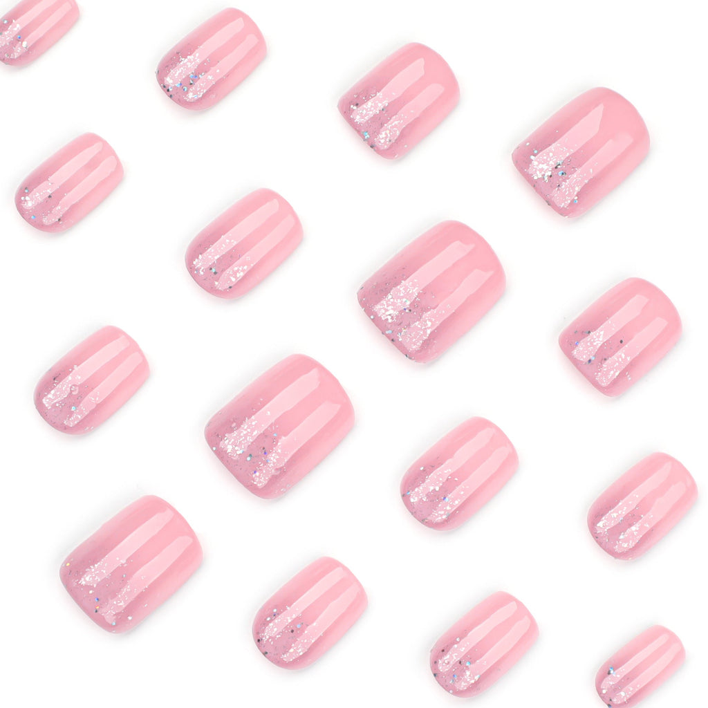 Gilded Reverse French short square press-on nails