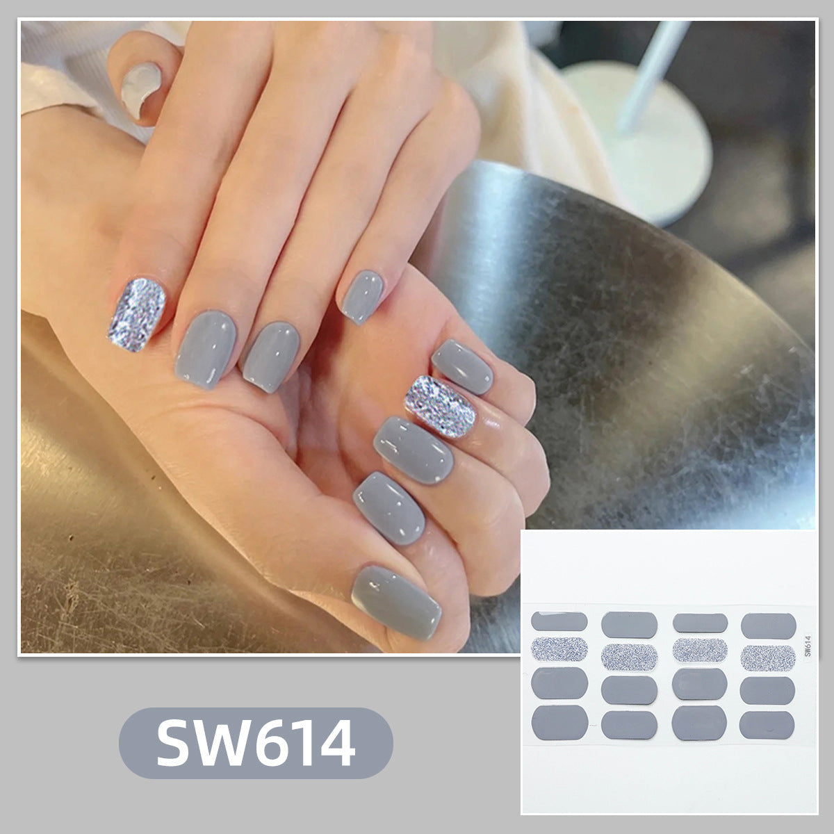 Soft Color gradient and solid nail art stickers