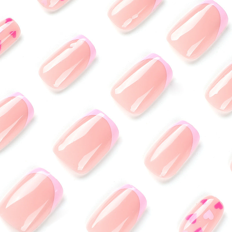 Sweetheart French pink red and purple press-on nails, alternate view 3