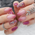 Purple Blush Fade glitter press-on nails