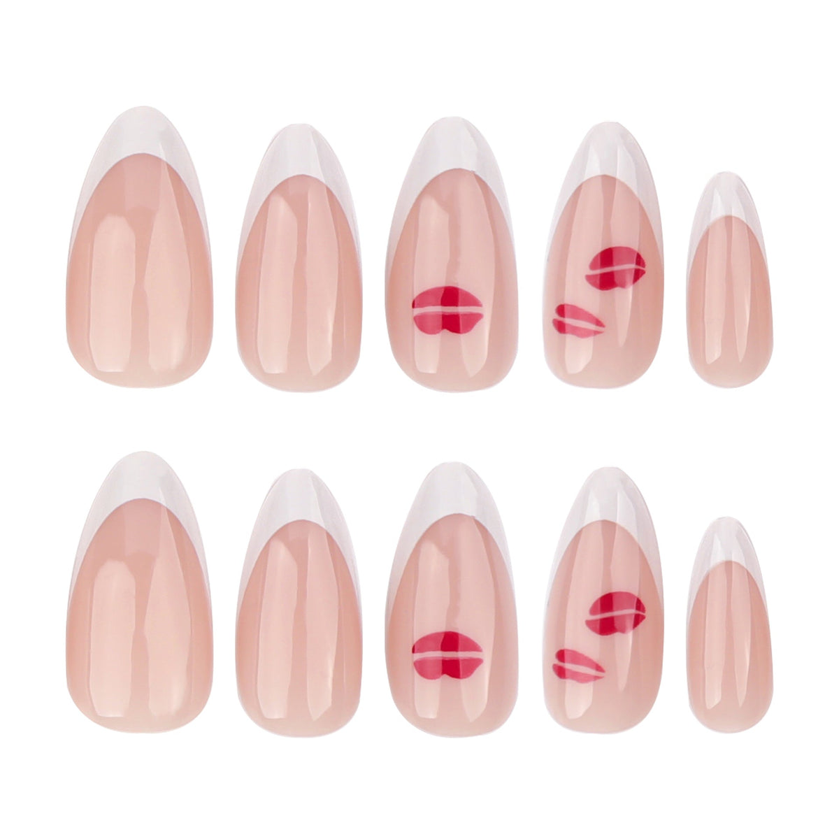 Scarlet Kiss French short almond press-on nails