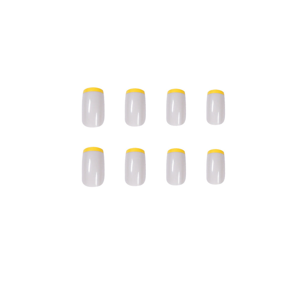 Golden Mustard French press-on nails