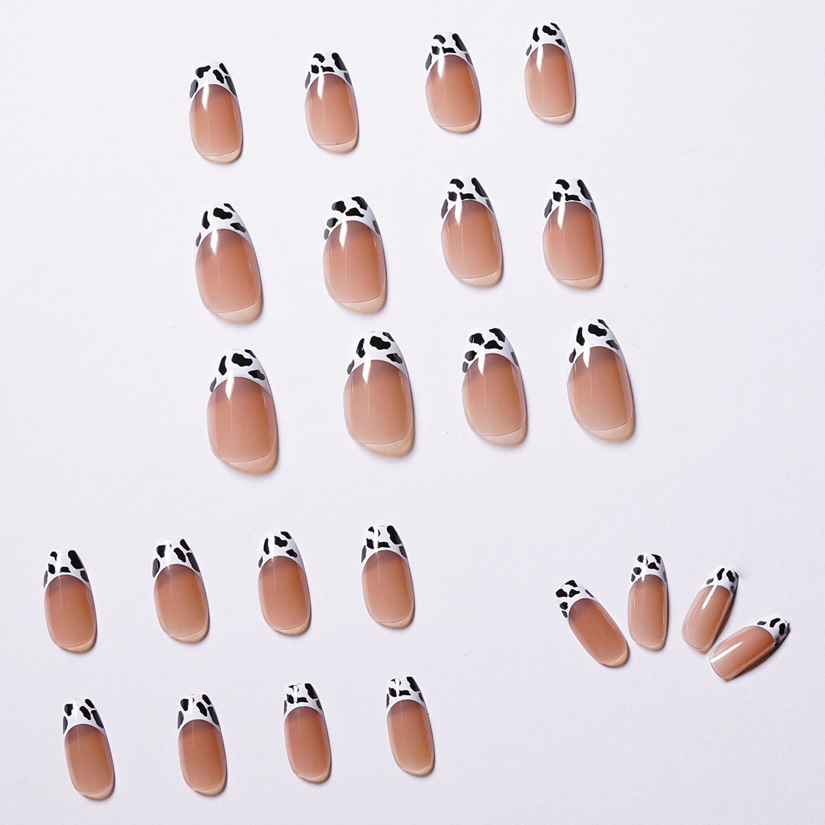 Lavender Milk French purple gray press-on nails