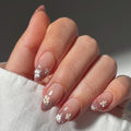 Summer Blossom French glitter press-on nails