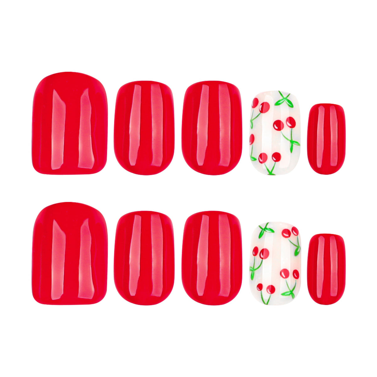 Cherry Pop short square press-on nails