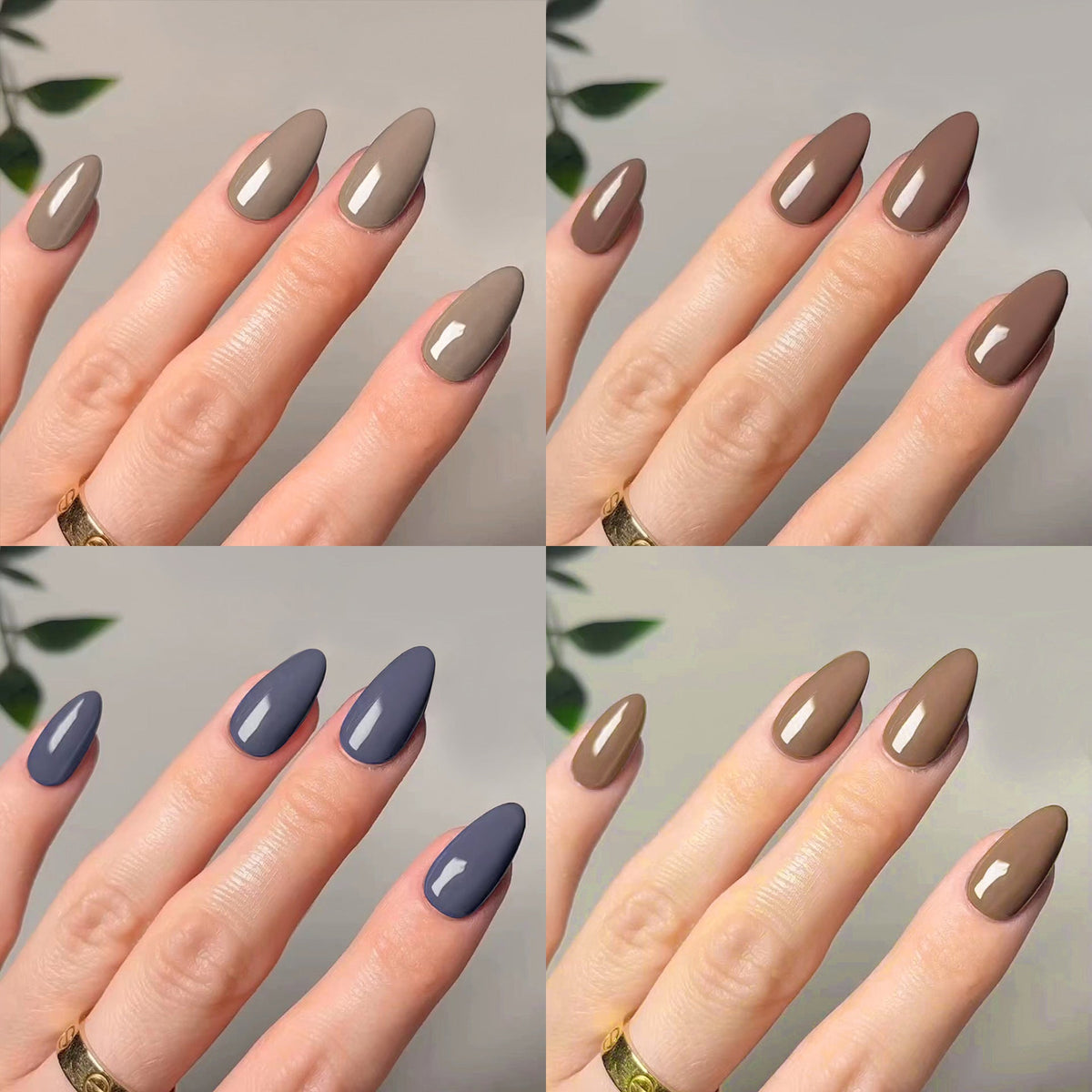 Glossy Solid Color press-on nail collection