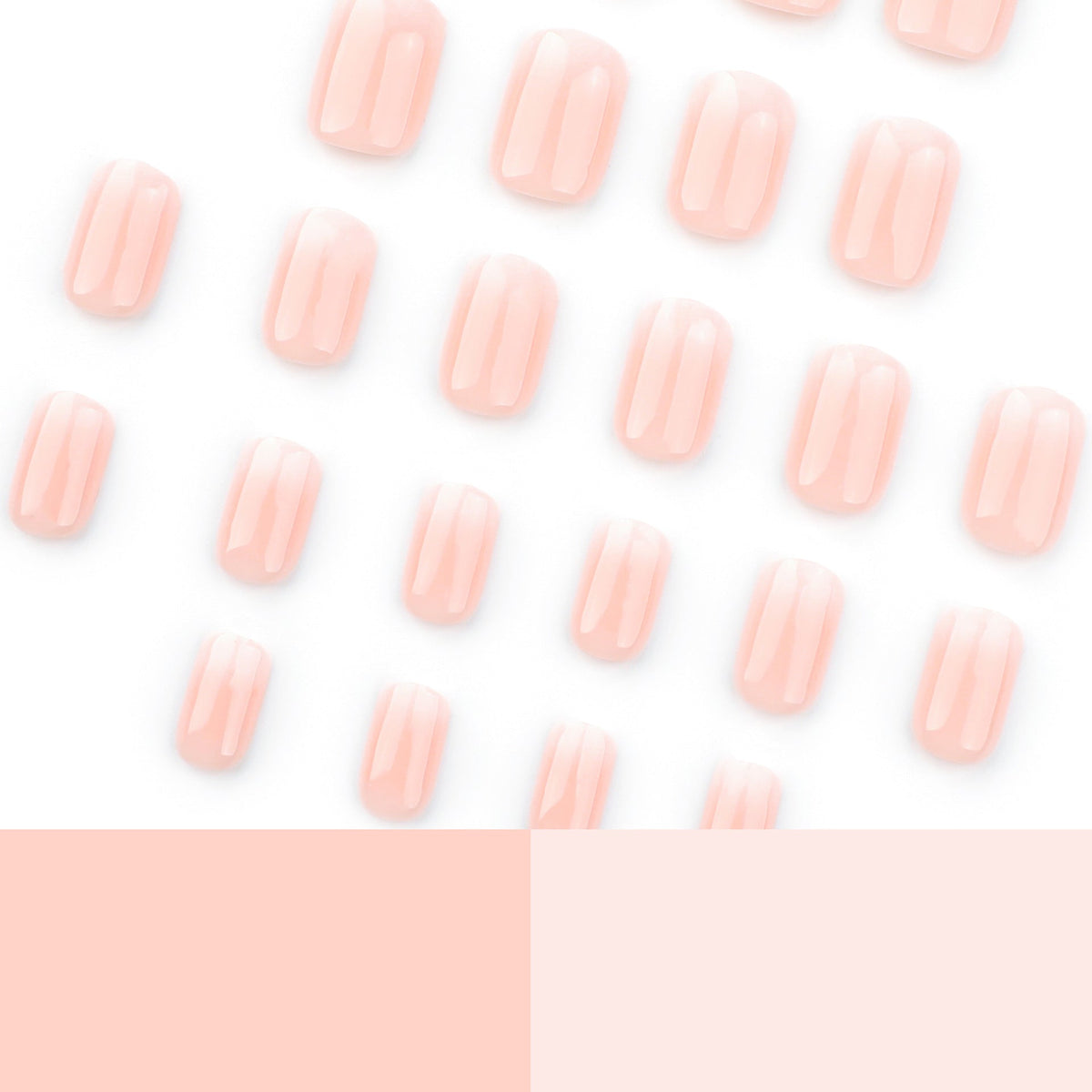 Porcelain Fade Square short press-on nails