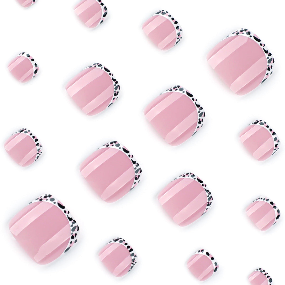 Leopard French press-on toenails