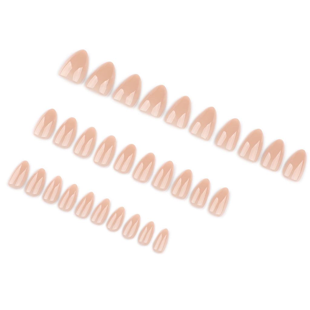 Nude Minimal Almond short press-on nails