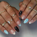 Polka Dot French almond press-on nails