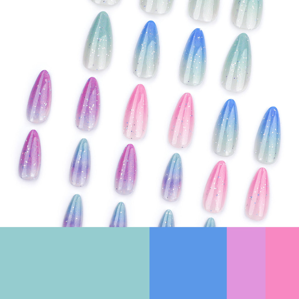 Pearlescent Cat Eye Fade press-on nails