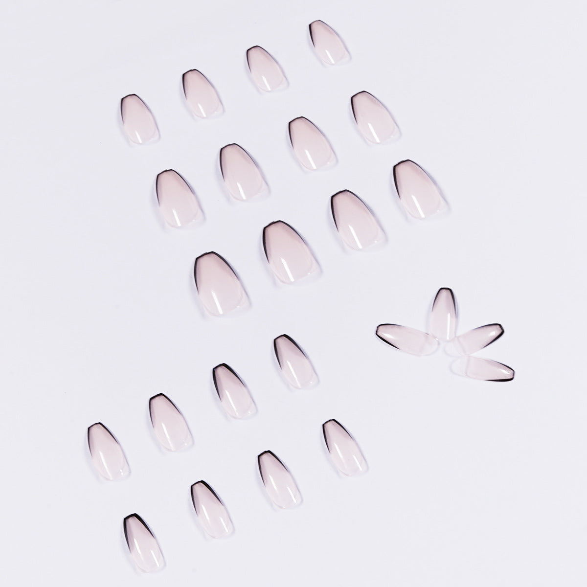 Noir Oblique French short ballet press-on nails