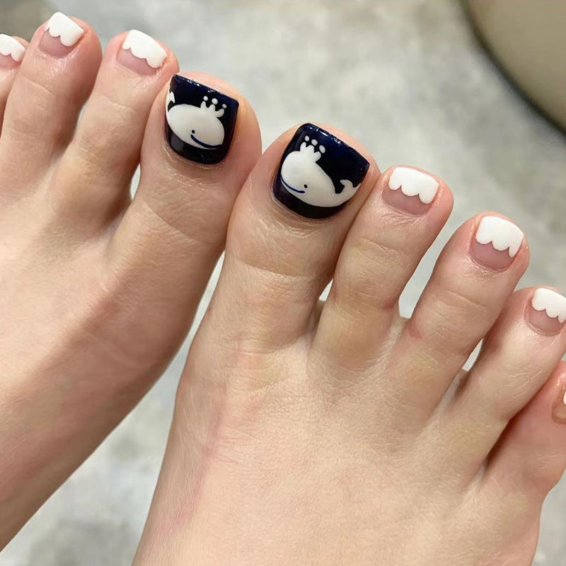 Clean White Pedi press-on toenails