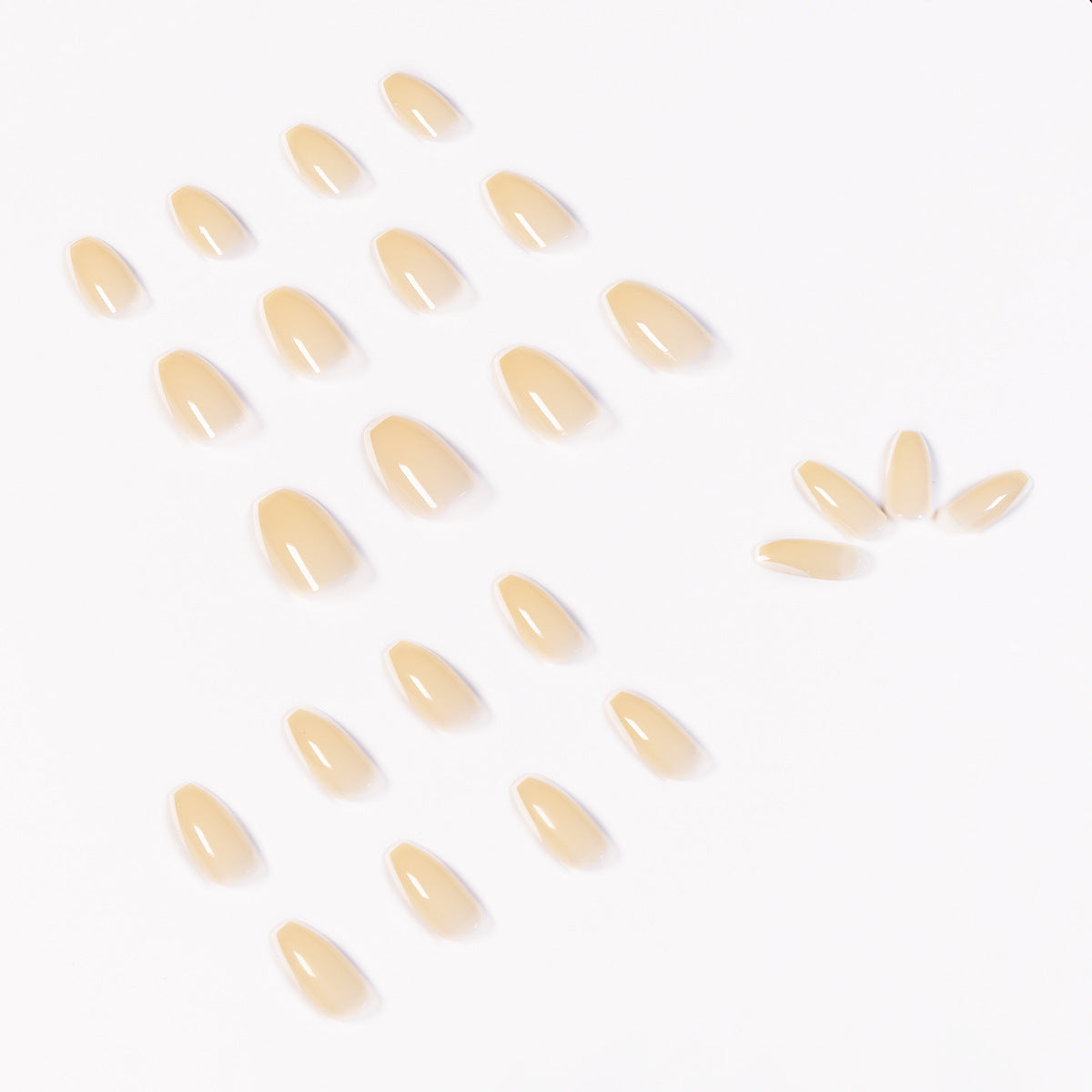 Cream Jade French short ballet press-on nails