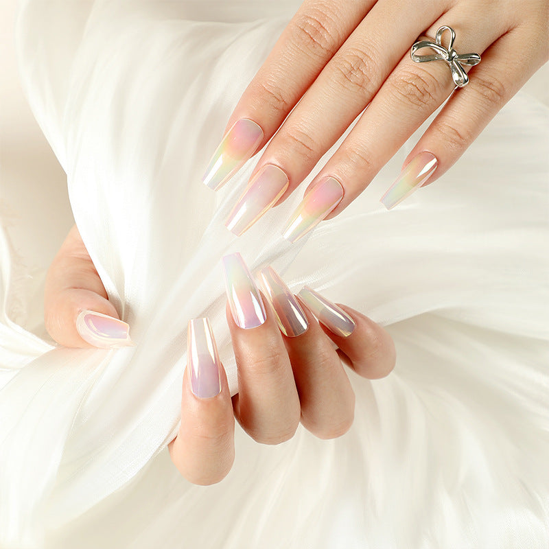 Aurora Edit iridescent press-on nails