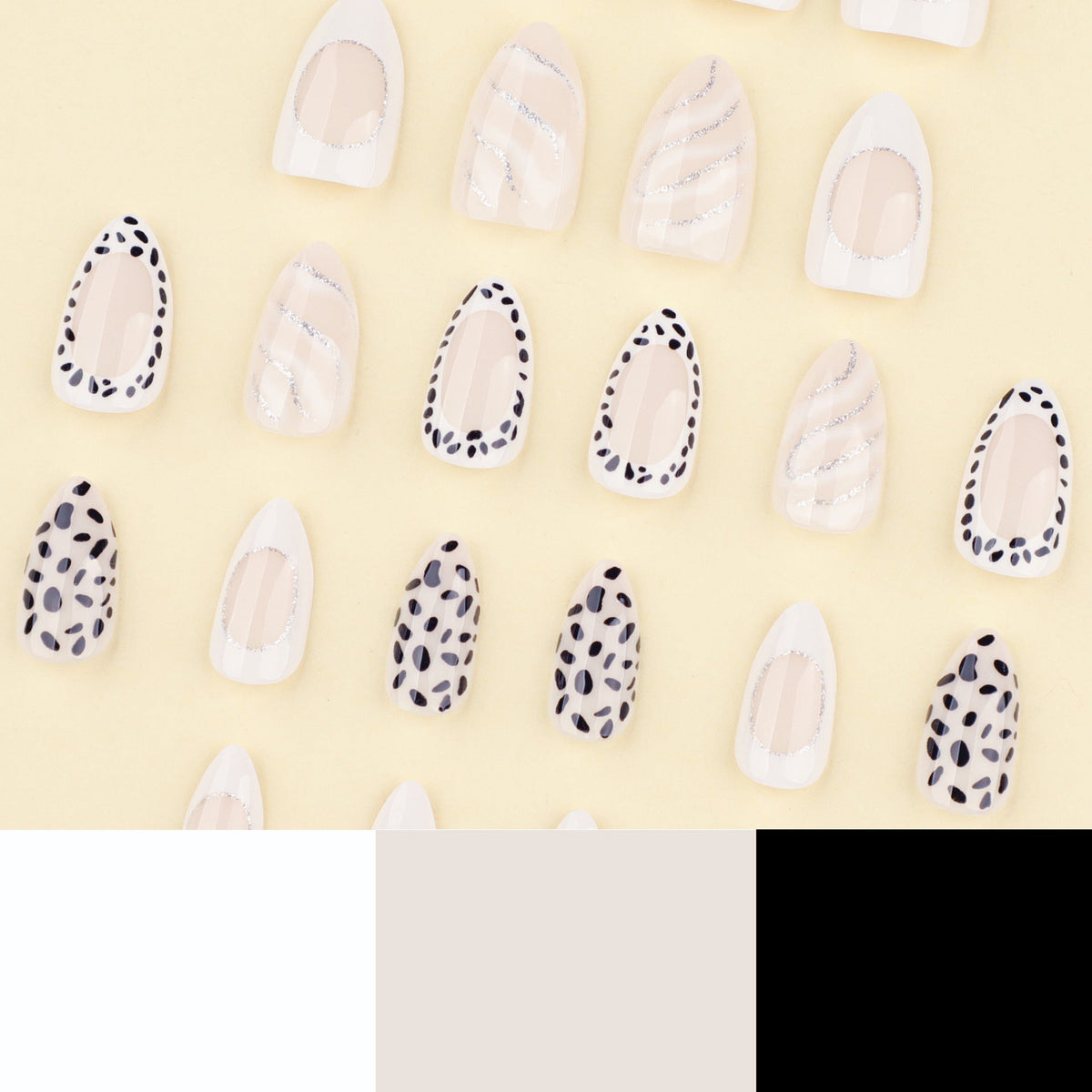 Dalmatian Contrast monochrome press-on nails