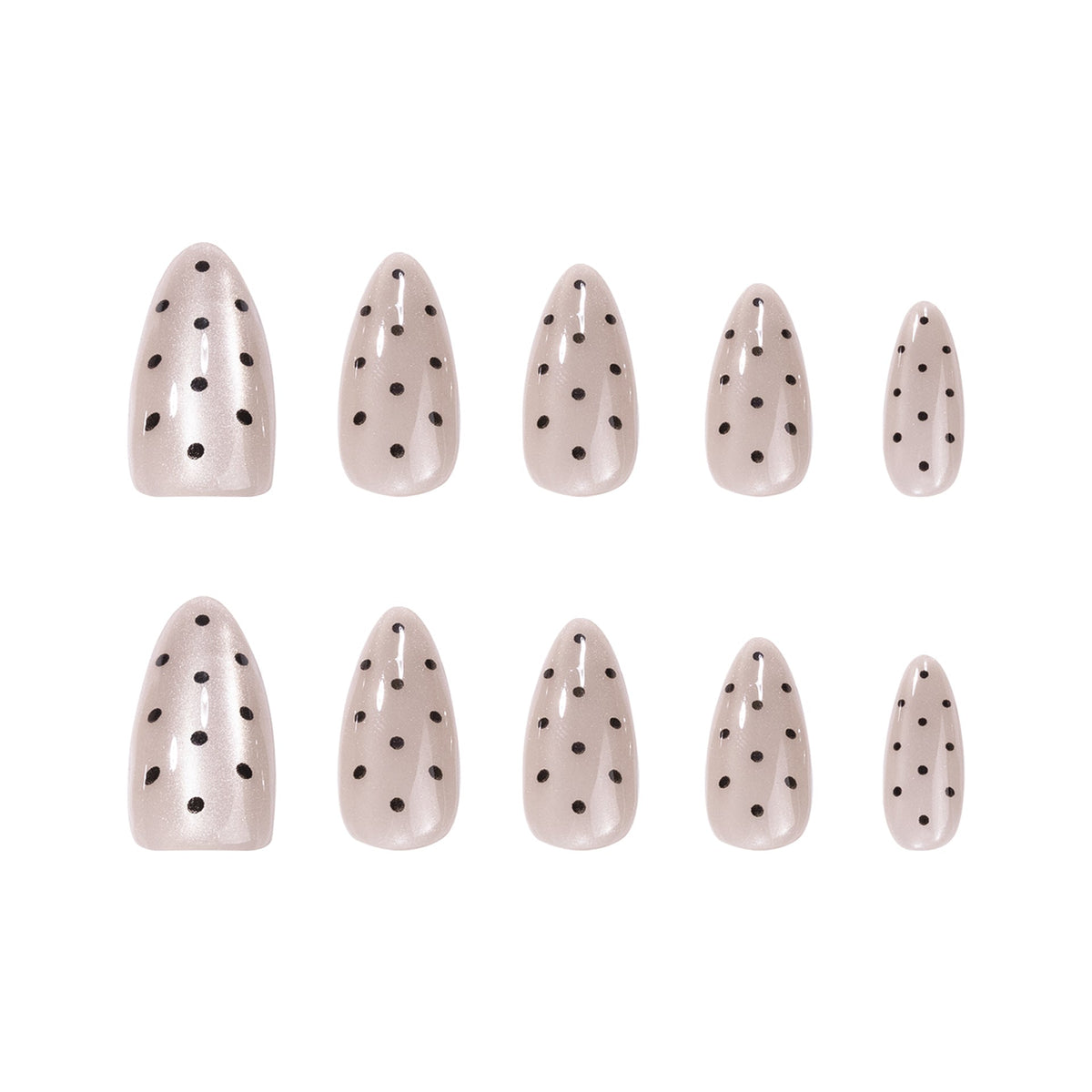 Sheer Nude Dot almond press-on nails