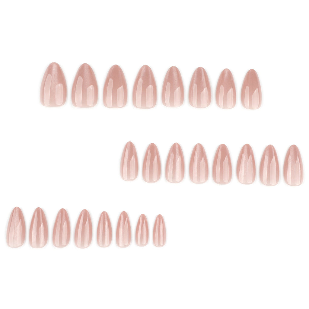 Milky Nude Gradient almond press-on nails