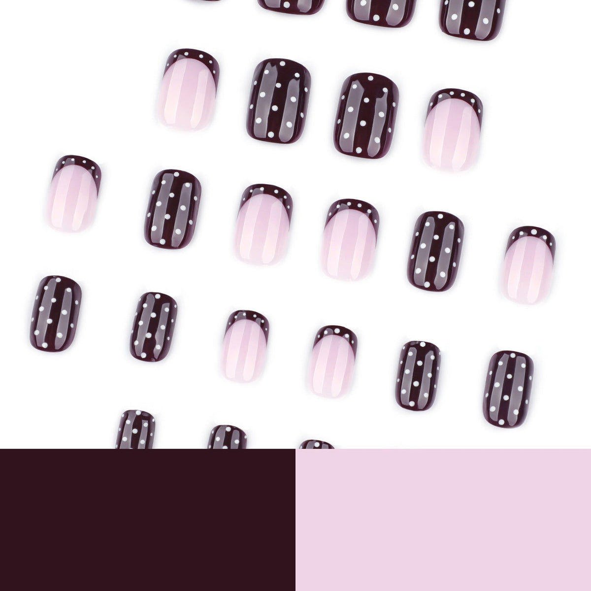Merlot Dot short square wine red press-on nails