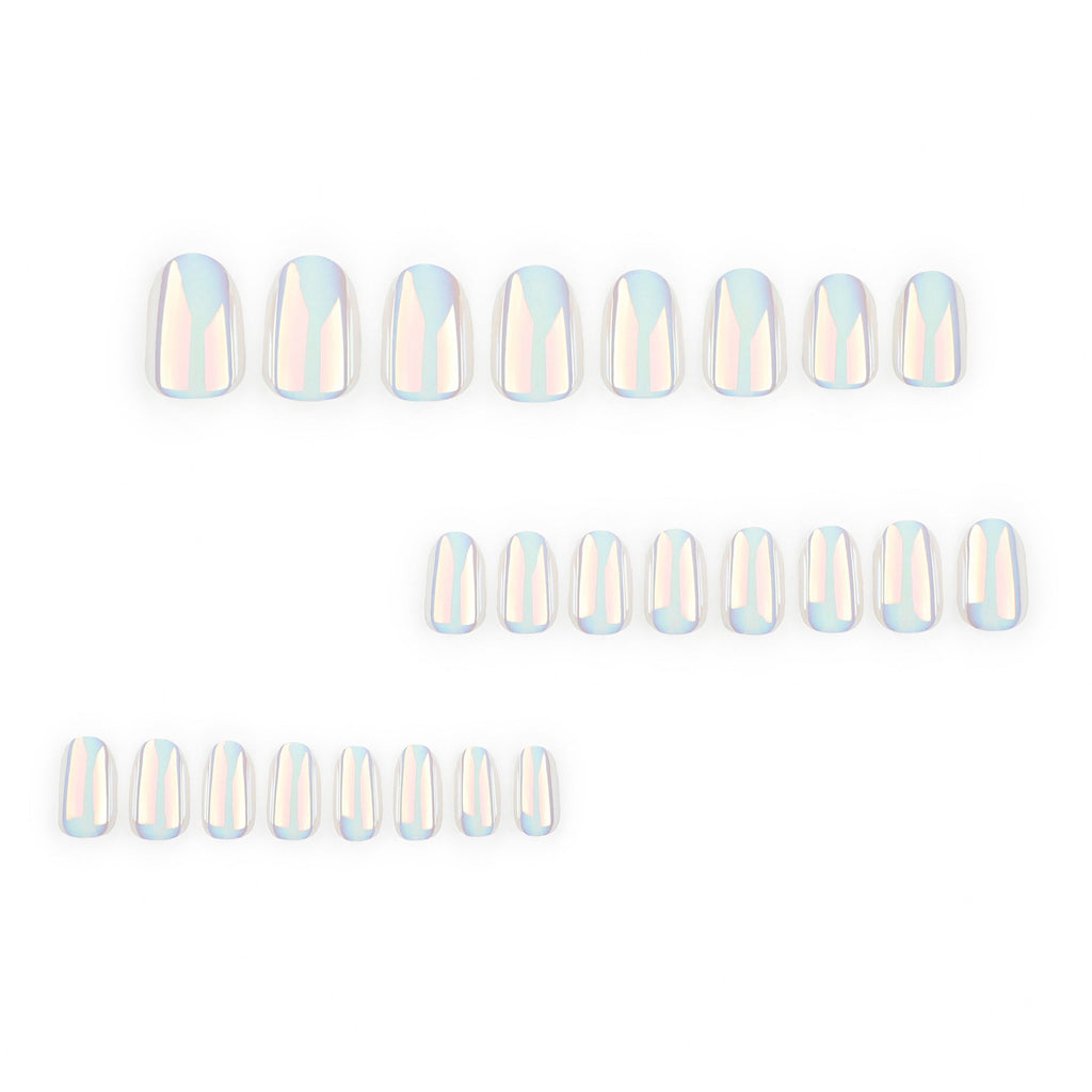 Porcelain White solid press-on nails
