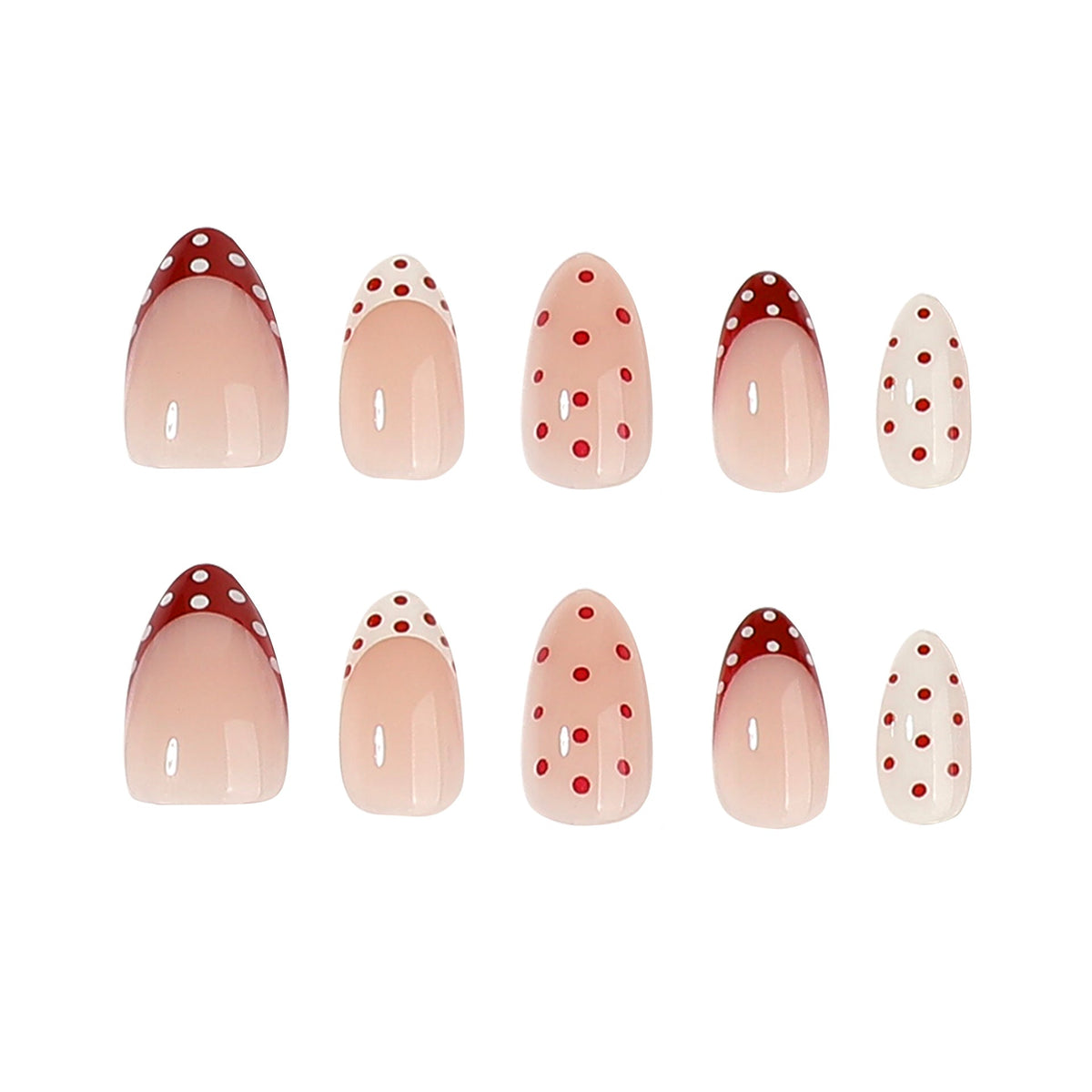 Scarlet Dot retro red polka dot press-on nails