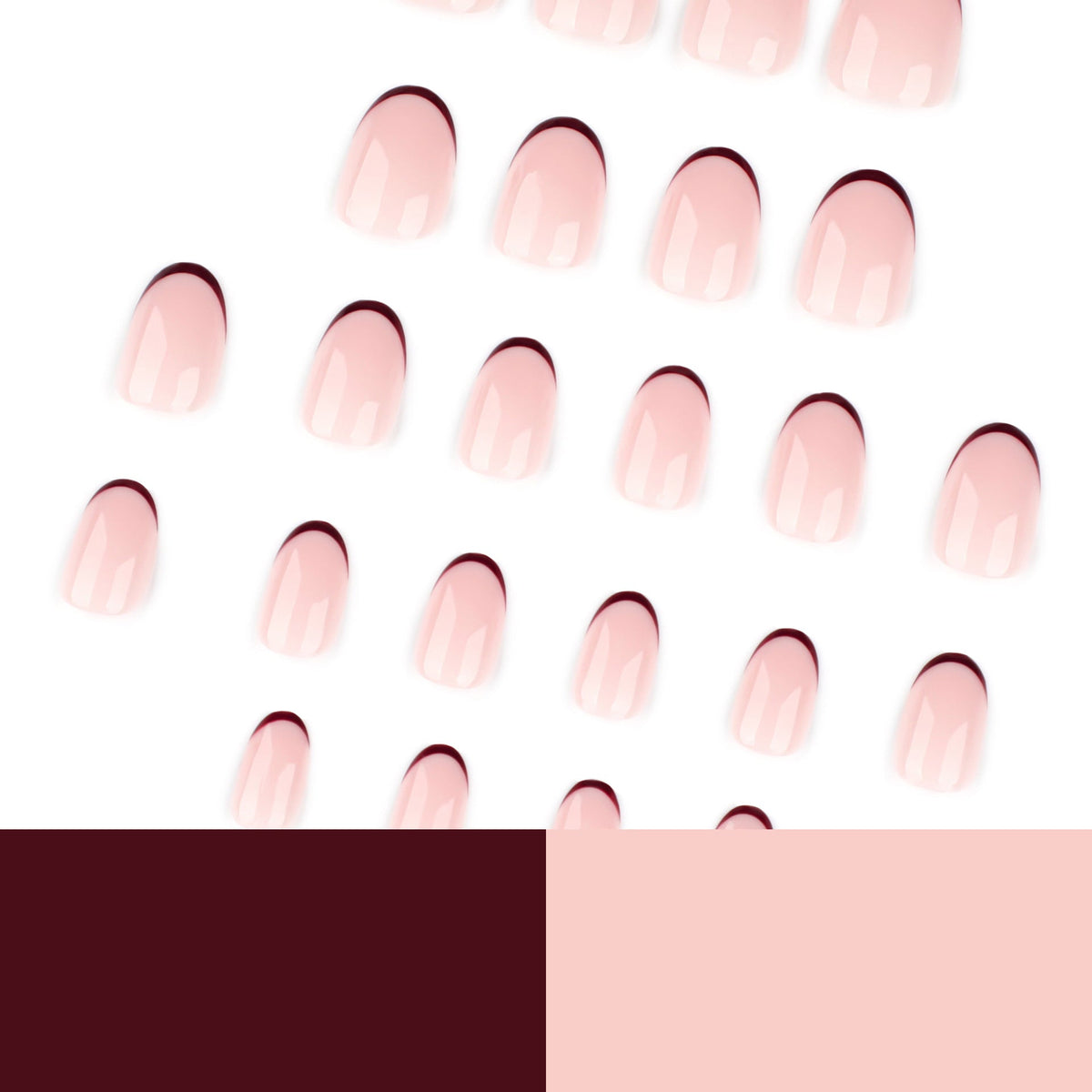 Soft Blush Pearl short oval press-on nails