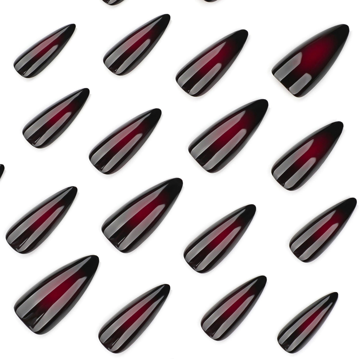 Gothic Black Ombre short almond press-on nails