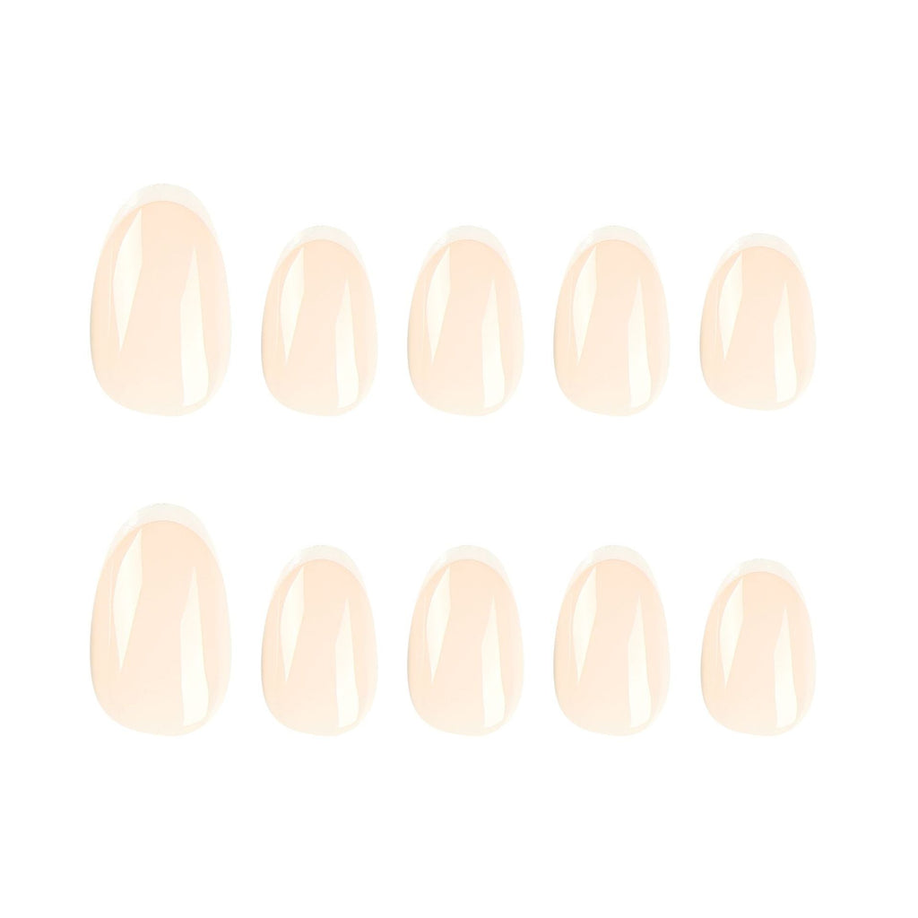 Clean White French short almond press-on nails