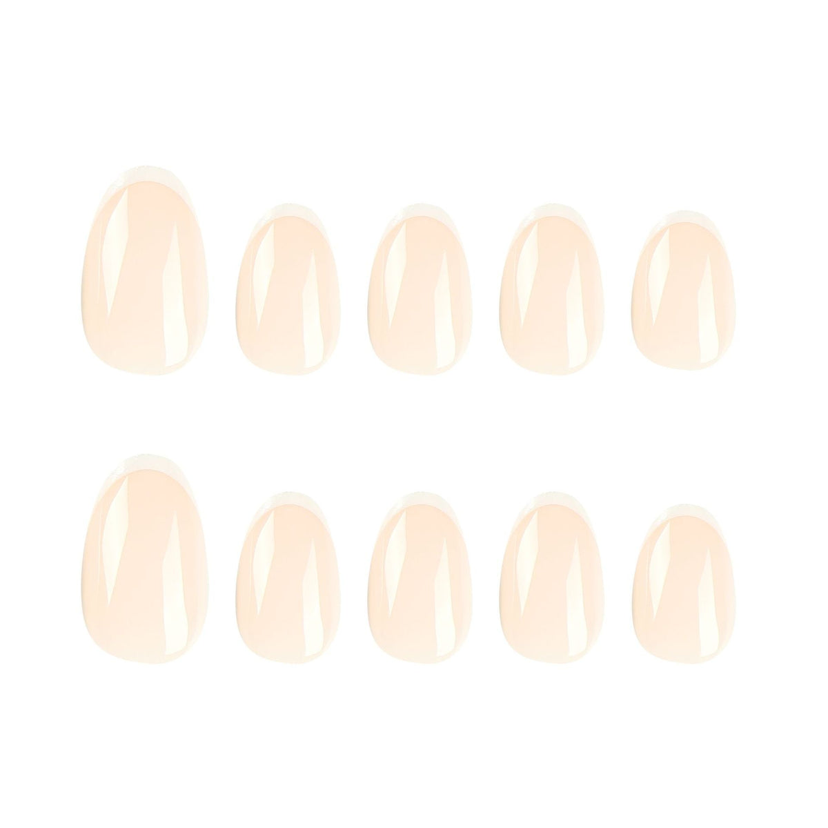 Clean White French short almond press-on nails