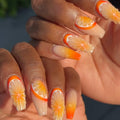 Citrus Bloom 3D orange press-on nails