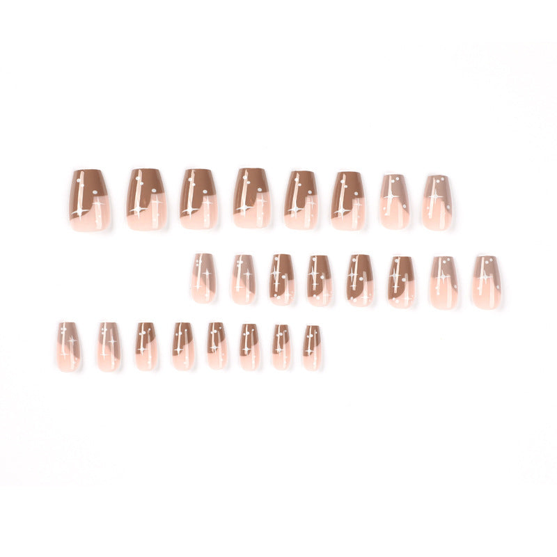 Cocoa Star French brown press-on nails