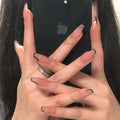 Noir Oblique French short ballet press-on nails